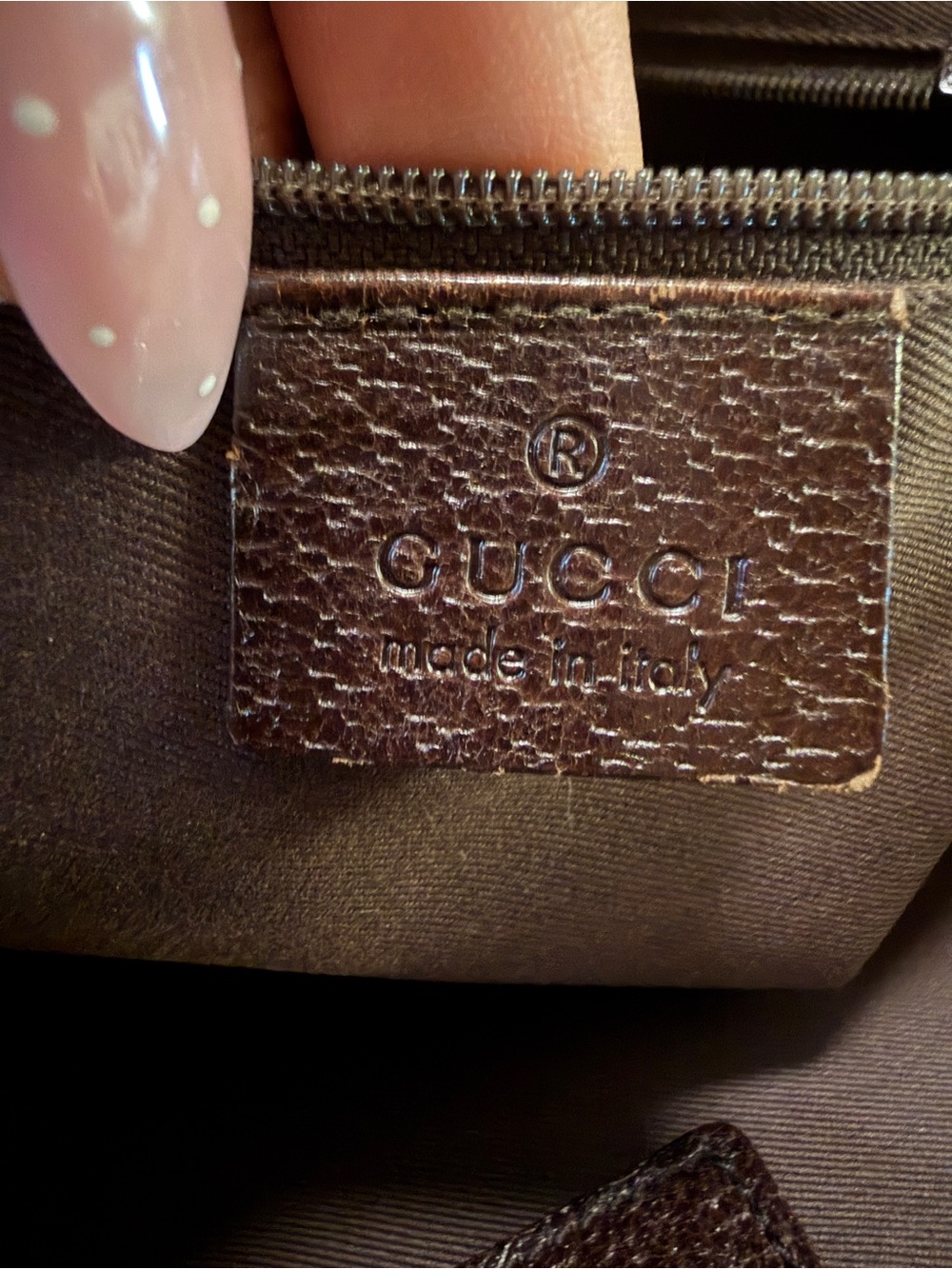 Gucci Beige Canvas Tote with Brown Trim - Picture 4 of 5